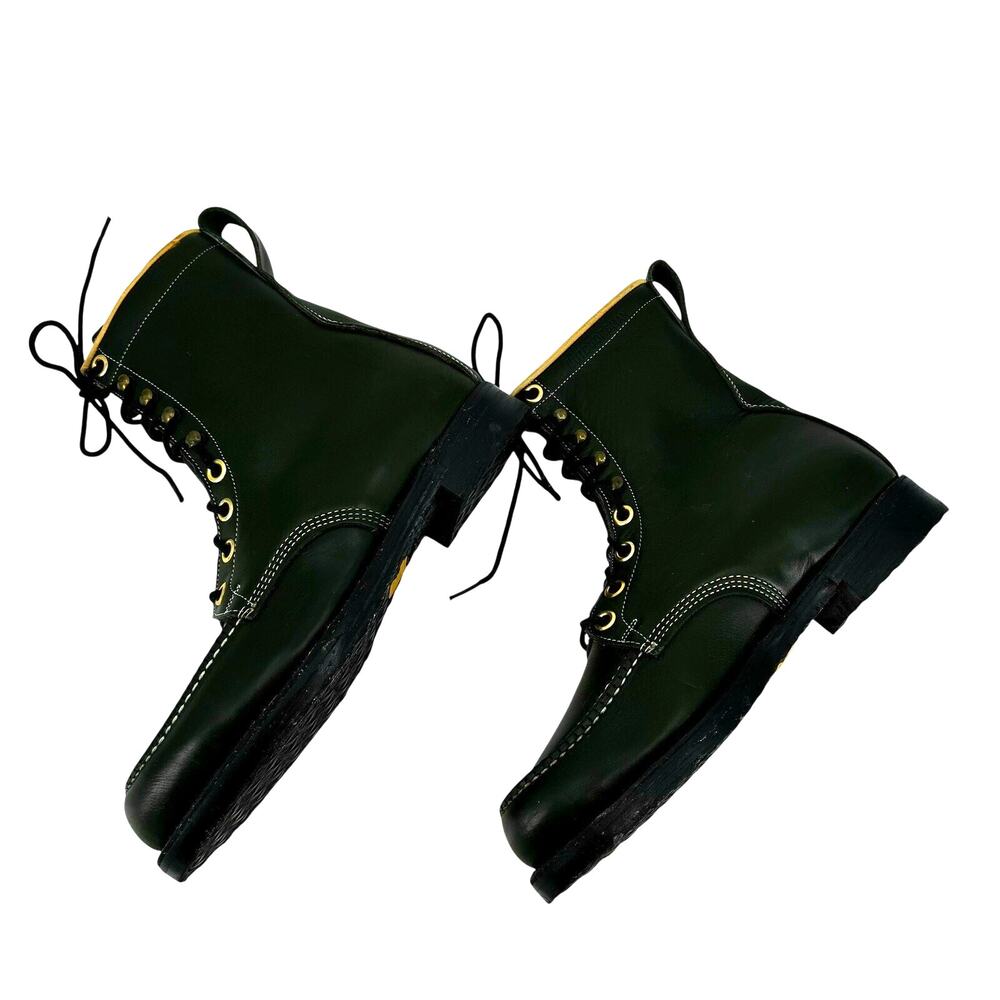 Hypalon Boots Steel Toe Green Leather Insulated Size 9.5 Lace Up - Picture 7 of 16